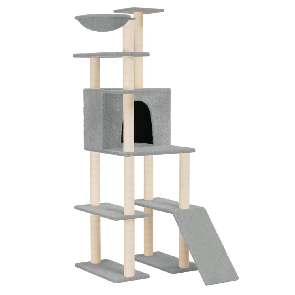 Vidaxl Cat Miwwelen mat Sisal kraazt Posts 166 cm Liicht gro