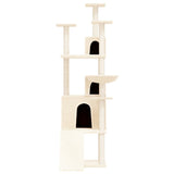 Vidaxl Cat Miwwelen mat Sisal kraazt Posts 175 cm Crème -Colorored