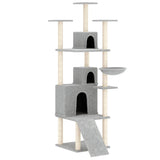 Muebles de gato de Vidaxl con postes de rascado de sisal 175 cm de gris claro