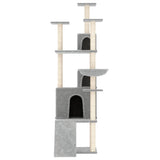 Muebles de gato de Vidaxl con postes de rascado de sisal 175 cm de gris claro