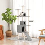 Muebles de gato de Vidaxl con postes de rascado de sisal 175 cm de gris claro