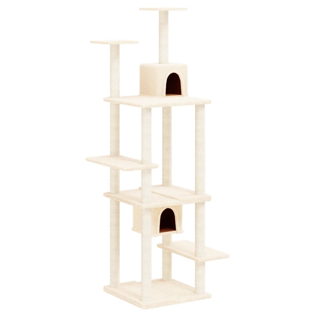 Vidaxl Cat Miwwel mat Sisal kraazt Posts 176 cm Crème -Colored