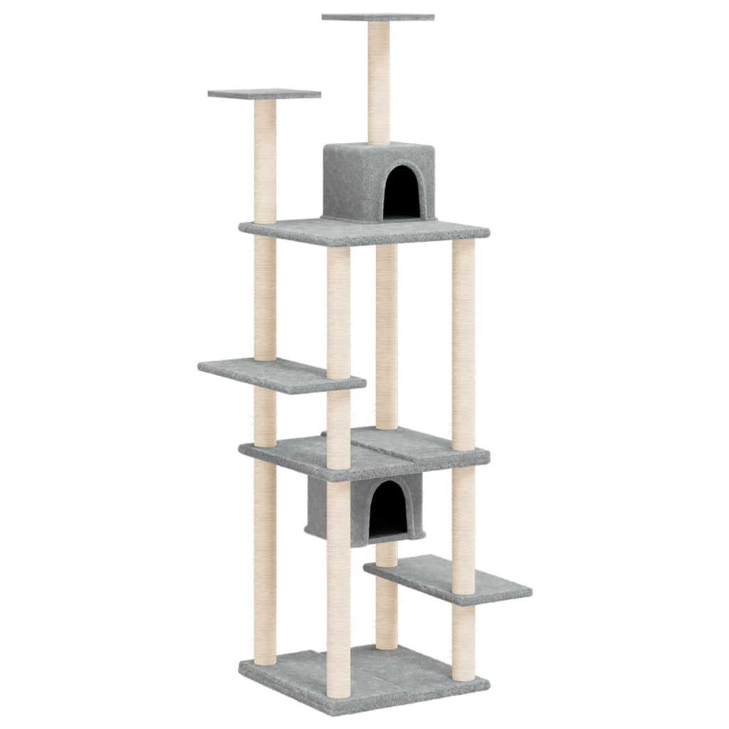 Móveis de gato vidaxl com sisal riscando postagens 176 cm cinza claro