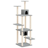 Móveis de gato vidaxl com sisal riscando postagens 176 cm cinza claro