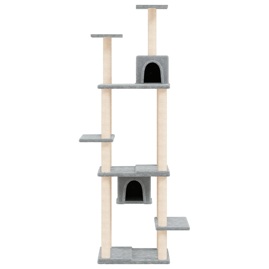Móveis de gato vidaxl com sisal riscando postagens 176 cm cinza claro