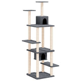 Móveis de gato vidaxl com sisal riscando postagens 176 cm cinza escuro