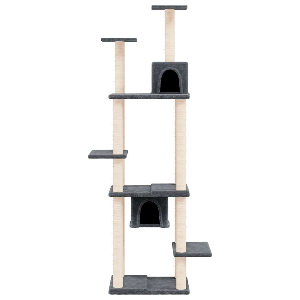 Móveis de gato vidaxl com sisal riscando postagens 176 cm cinza escuro