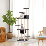 Móveis de gato vidaxl com sisal riscando postagens 176 cm cinza escuro