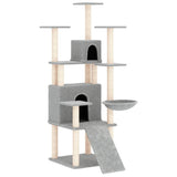 Vidaxl cat furniture with sisal scratching posts 154 cm light gray