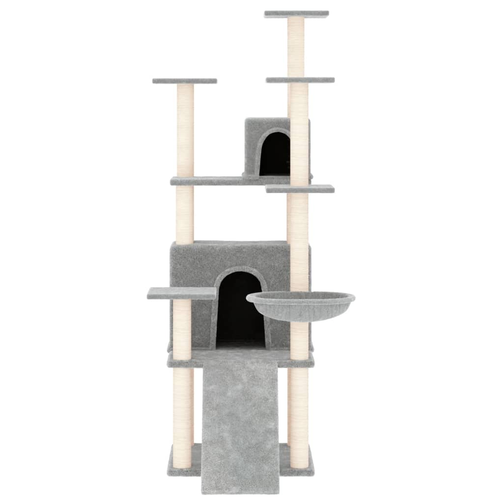 Vidaxl cat furniture with sisal scratching posts 154 cm light gray