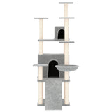 Vidaxl cat furniture with sisal scratching posts 154 cm light gray