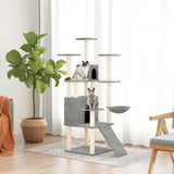 Vidaxl cat furniture with sisal scratching posts 154 cm light gray