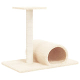VidaXL Cat furniture with tunnel 60x34.5x50 cm cream -colored