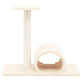 VidaXL Cat furniture with tunnel 60x34.5x50 cm cream -colored