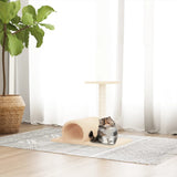 VidaXL Cat furniture with tunnel 60x34.5x50 cm cream -colored