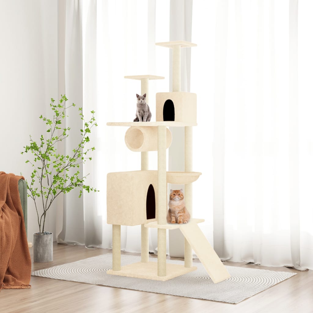 Vidaxl Cat Furniture With Sisal scratching posts 168 cm cream -colored