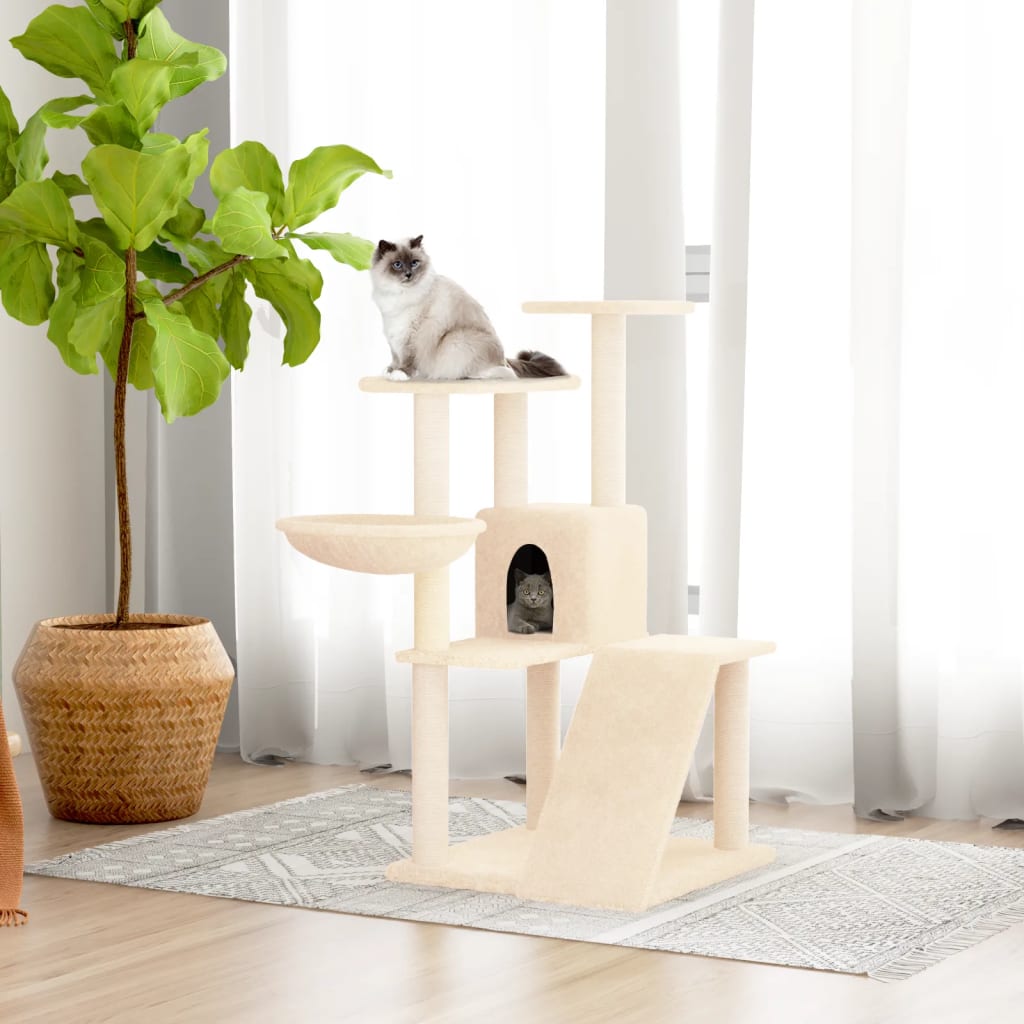 Vidaxl kattemøbler med sisal skrapende innlegg 94 cm krem ​​-farget
