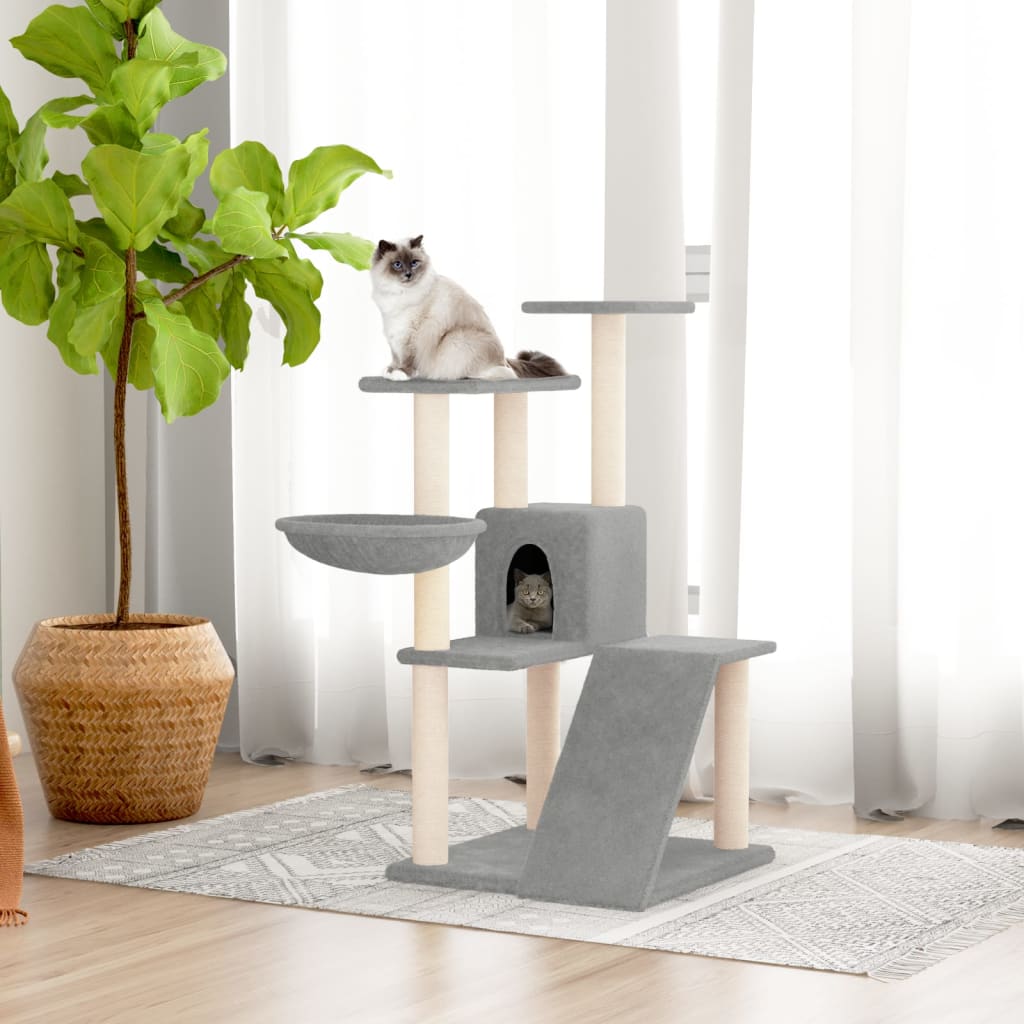 Vidaxl cat furniture with sisal scratching posts 94 cm light gray