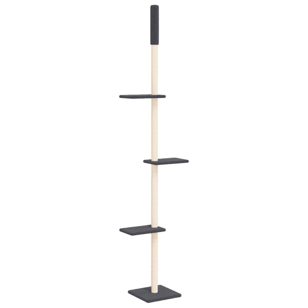 Vidaxl mačje pohištvo od tal do stropa 267,5-297,5 cm temno siva