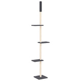 Vidaxl mačje pohištvo od tal do stropa 267,5-297,5 cm temno siva