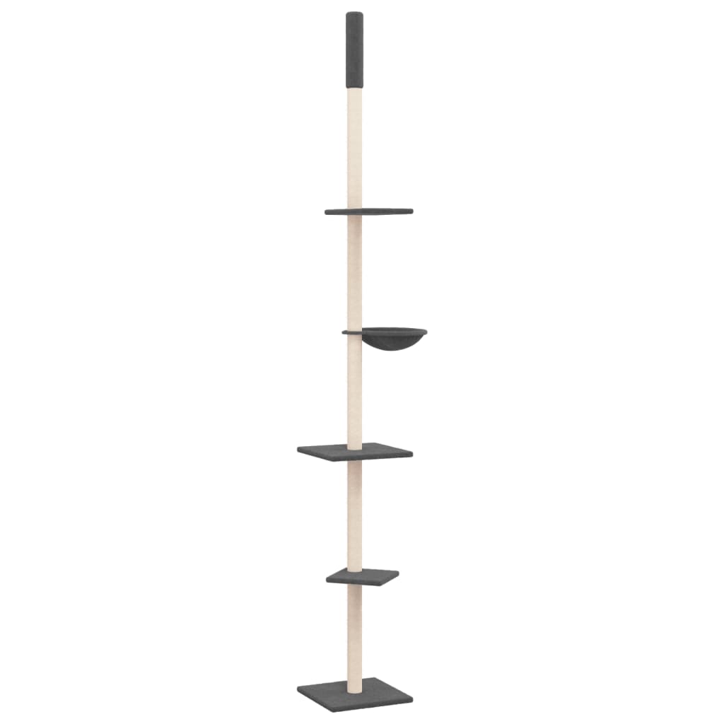 Vidaxl mačje pohištvo od tal do stropa 263,5-289,5 cm temno siva