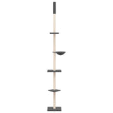Vidaxl mačje pohištvo od tal do stropa 263,5-289,5 cm temno siva