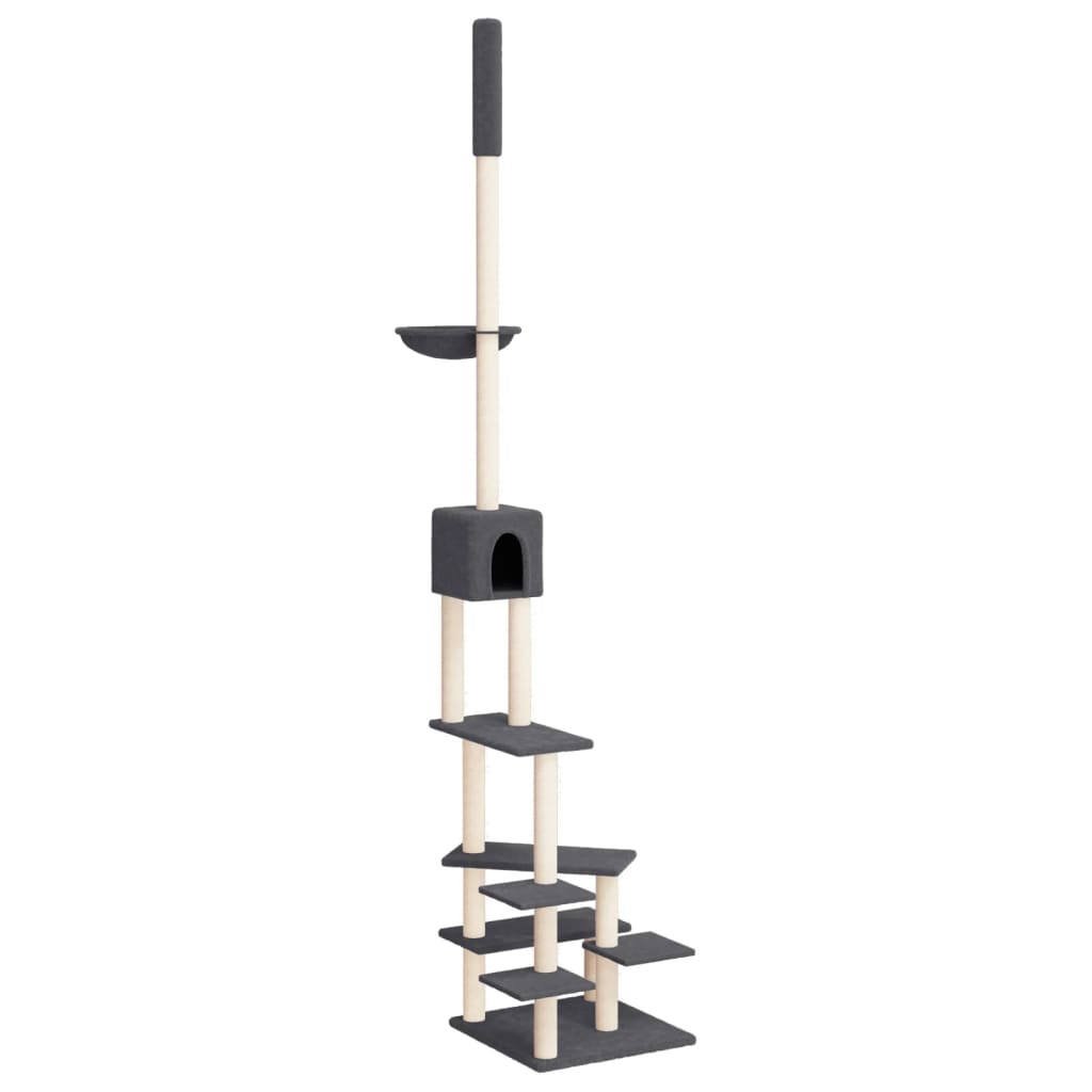 Vidaxl Cat Furniture Floor to Ceiling 268.5-294.5 cm Dark gray