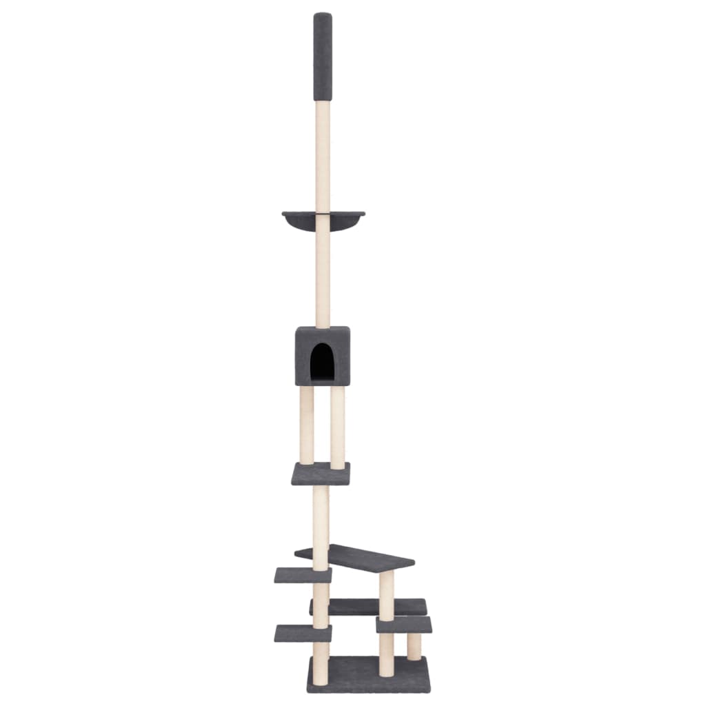 Vidaxl Cat Furniture Floor to Ceiling 268.5-294.5 cm Dark gray