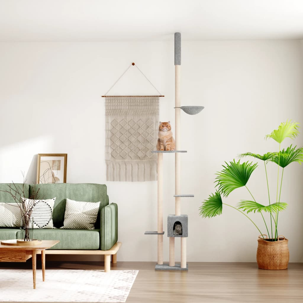 Vidaxl Cat møbler gulv til loft 258,5-284,5 cm lysegrå