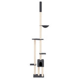 Vidaxl mačje pohištvo od tal do stropa 258,5-284,5 cm temno siva