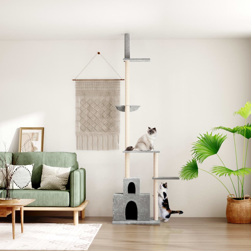 Vidaxl Cat møbler gulv til loft 250,5-276,5 cm lysegrå