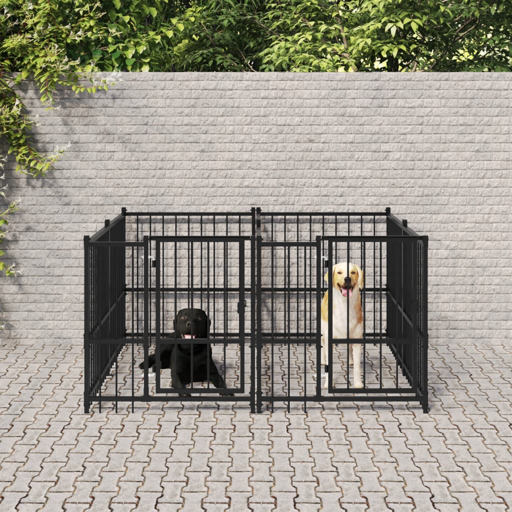 Vidaxl Hond Kennel fir ausserhalb 3,75 m² Stol