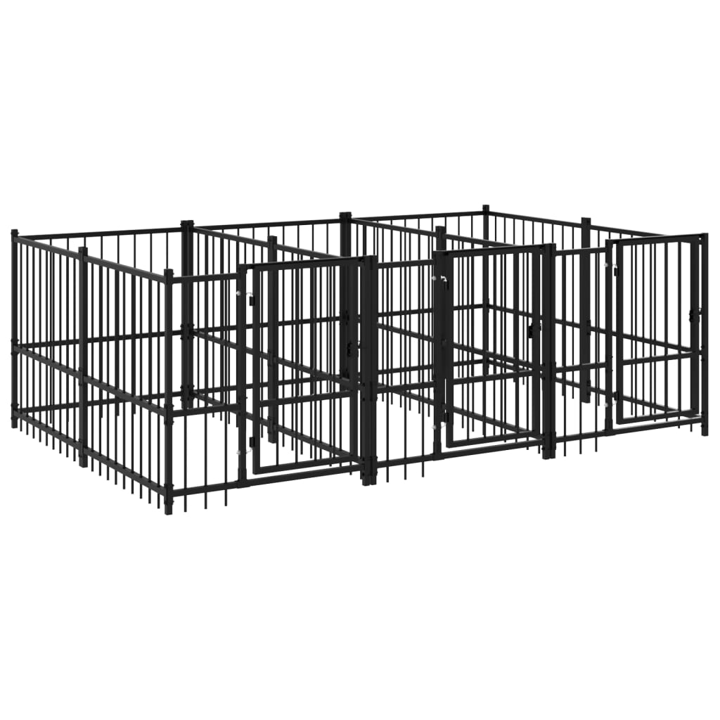 Vidaxl hundekennel for utenfor 5,63 m² stål