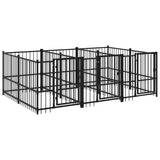 Vidaxl hundekennel for utenfor 5,63 m² stål