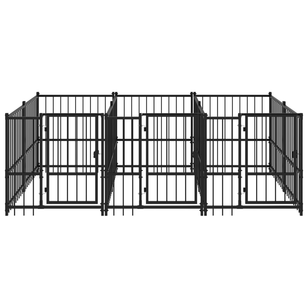 Vidaxl hundekennel for utenfor 5,63 m² stål