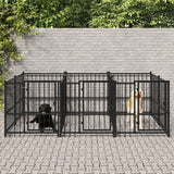 Vidaxl hundekennel for utenfor 5,63 m² stål