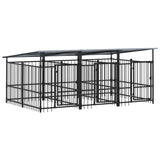 Psarna psa Vidaxl s streho 5,63 m² jeklo