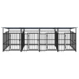 Vidaxl Chien Kennel avec toit 7,51 m² en acier