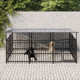Vidaxl Dog Kennel con tetto 5,63 m² acciaio