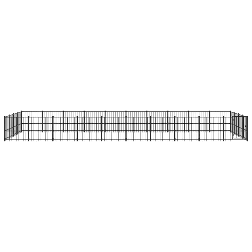 VidaXL dog kennel for outside 37.64 m² steel