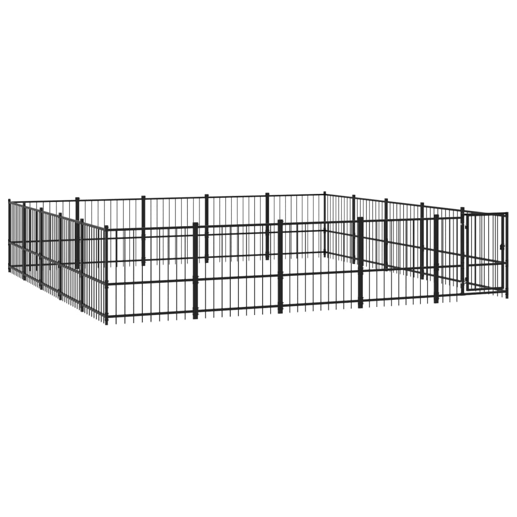 Vidaxl dog kennel for outside 23.52 m² steel