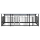 Vidaxl Chien Kennel avec toit 7,51 m² en acier