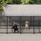 Vidaxl Chien Kennel avec toit 7,51 m² en acier