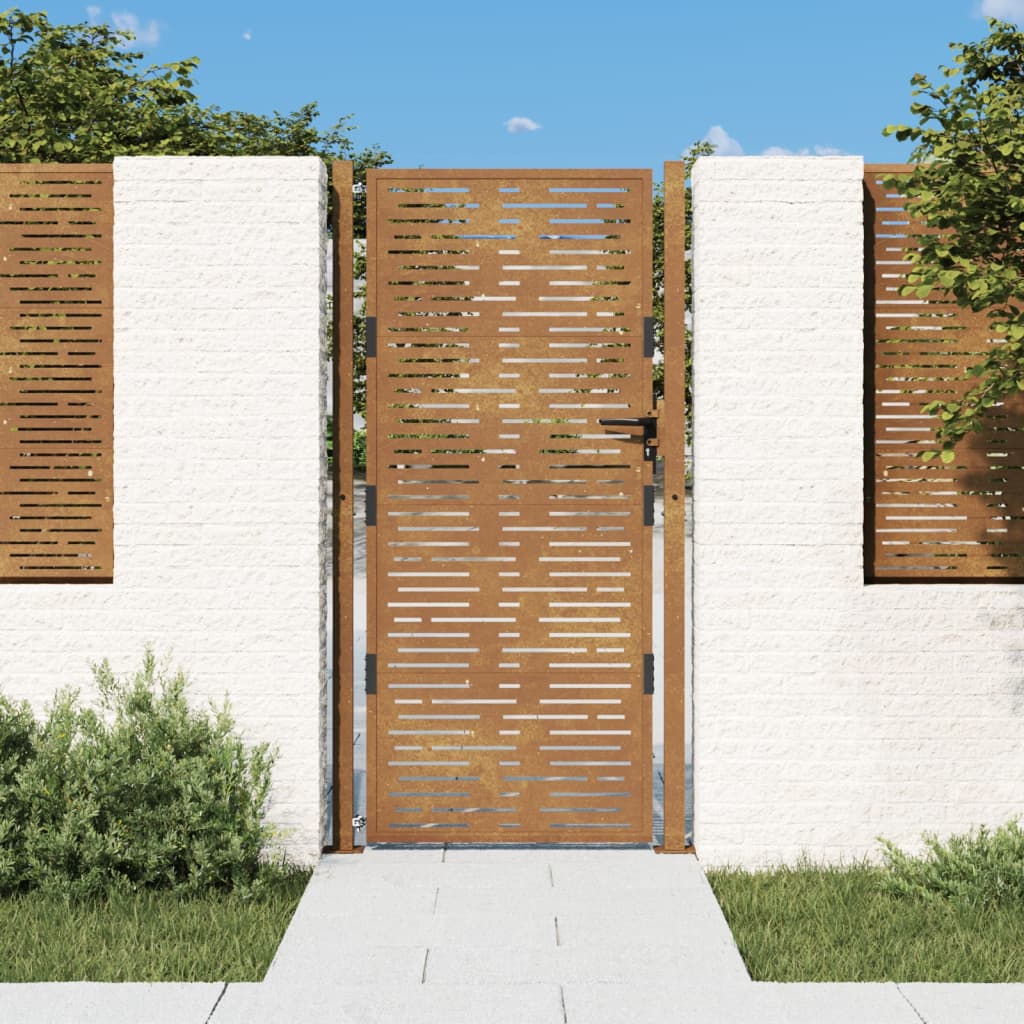 Vidaxl Poort 105x180 cm firkantet corten stål