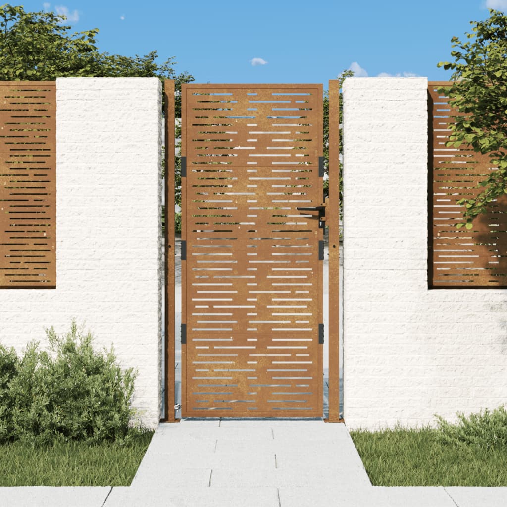 Vidaxl Port 105x205 cm firkantet corten stål