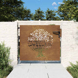 Vidaxxl vartai 85x75 cm medžio dizaino corten plieno