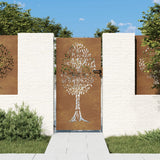 Vidaxl Poort 85x175 cm Drevesa Design Cortenstaal
