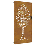 Vidaxxl vartai 85x200 cm medžio dizaino corten plieno