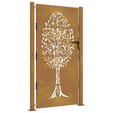 Vidaxl Poort 105x180 cm Trædesign Cortenstaal