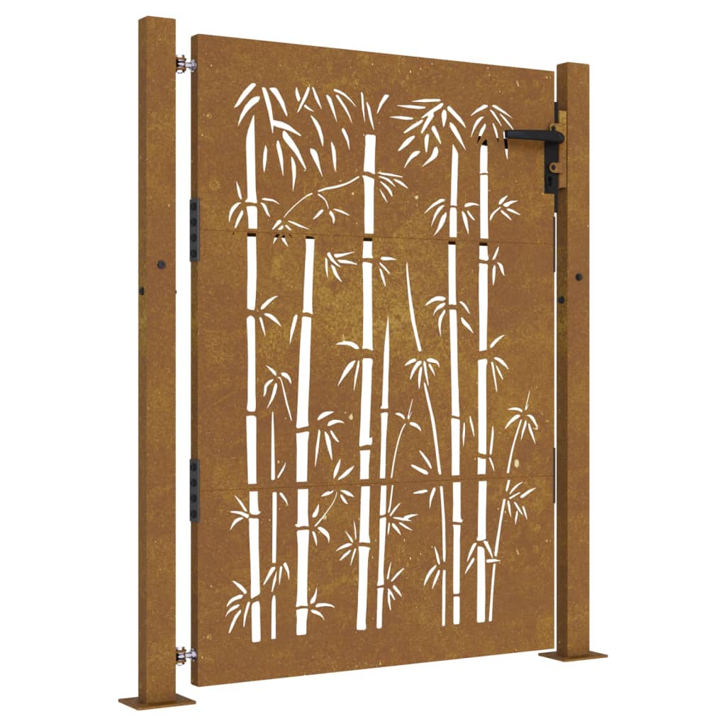 Vidaxl Poort 105x155 cm bambusdesign Cortenstaal
